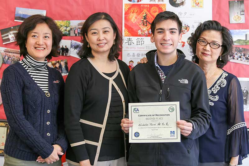 Nick Tursi ’17 Wins Second Place at Chinese Bridge Speech Contest in Boston