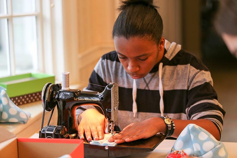 Service Oriented Students Learn to Sew for Babies for Philadelphia Nurse Family Partnership