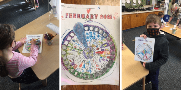 First Graders Learn About Phases of the Moon and Create Lunar Phenology Wheel