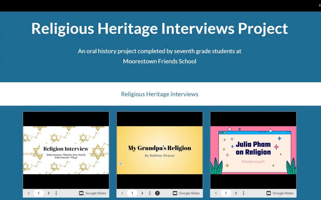 Sacred Stories Class Conducts Religious Heritage Interviews