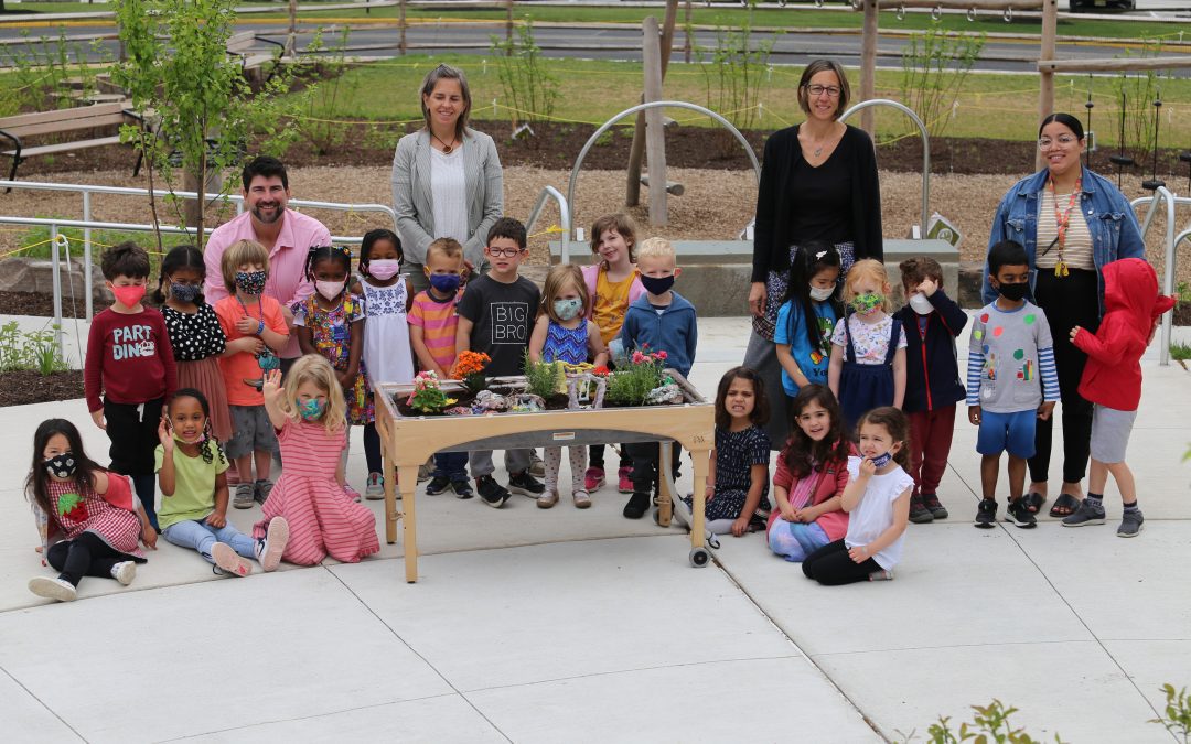 Preschool Classes Come Together to Create a Playscape Themed Planter