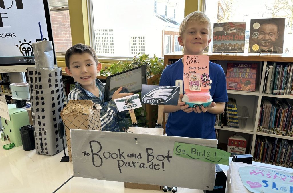 Second and Third Graders Host Book and Bot Parade…with an Assist from Seventh Grade CompSci Students